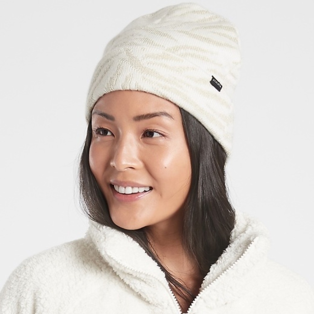 Athleta Cream Knit Beanie
